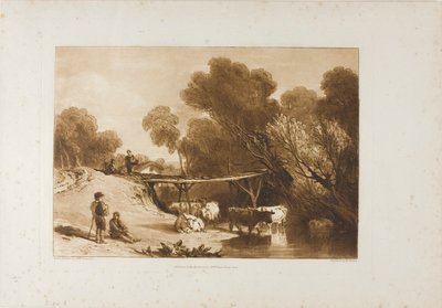 Bro och kor, tallrik 2 från Liber Studiorum av Joseph Mallord William Turner