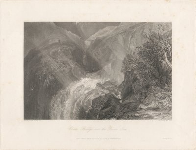 Kedjebron över floden Tees, 1838 (etsning och gravyr) av Joseph Mallord William Turner