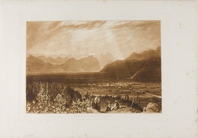 Alpernas kedja från Grenoble till Chamberi, tallrik 40 från Liber Studiorum av Joseph Mallord William Turner