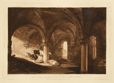 Kryptan i Kirkstall Abbey av Joseph Mallord William Turner