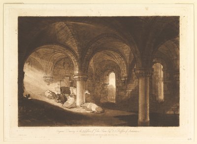 Krypten av Kirkstall Abbey Liber Studiorum, del VIII, skylt 39, 11 februari 1812. av Joseph Mallord William Turner