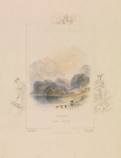 Design för en illustration för Walter Scotts "Lady of the Lake", Loch Achray av Joseph Mallord William Turner