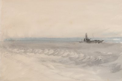 Grey Sea, Boat Running Ashore, ca 1845-50 (akvarell på papper) av Joseph Mallord William Turner