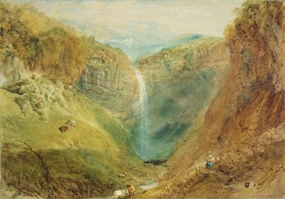 Hardraw Fall, Yorkshire, ca 1820 av Joseph Mallord William Turner