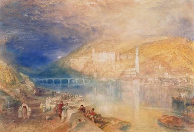 Heidelberg: Solnedgång, ca 1840-1842 (akvarell och karamellfärg på papper) av Joseph Mallord William Turner
