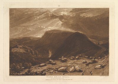 Hind Head Hill, On the Portsmouth Road Liber Studiorum, del V, skylt 25, 1 januari 1811. av Joseph Mallord William Turner