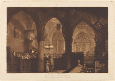 Interiör av en kyrka av Joseph Mallord William Turner