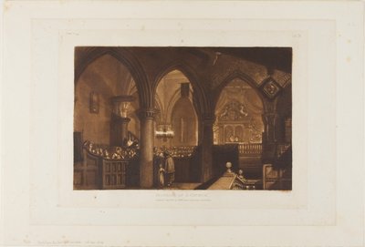 Interiör av en kyrka, skylt 70 från Liber Studiorum av Joseph Mallord William Turner