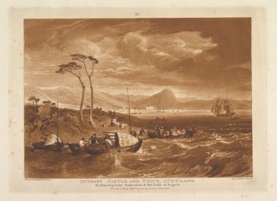Inverary Castle and Town, Skottland Liber Studiorum, del XIII, skylt 65, 1 januari 1816. av Joseph Mallord William Turner