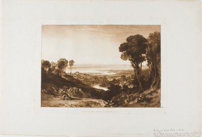 Junction of the Severn and Wye, skylt 28 från Liber Studiorum av Joseph Mallord William Turner