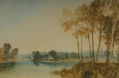 Landskap med träd vid Themsen, ca 1805 (akvarell på papper) av Joseph Mallord William Turner