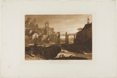 Lauffenbourgh vid Rhen, skylt 31 från Liber Studiorum av Joseph Mallord William Turner