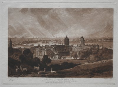 Liber Studiorum: London från Greenwich av Joseph Mallord William Turner