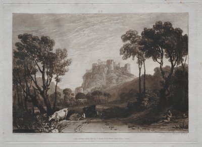 Liber Studiorum: Slottet ovanför ängarna. av Joseph Mallord William Turner