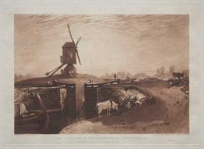 Liber Studiorum: Väderkvarn och lås. av Joseph Mallord William Turner