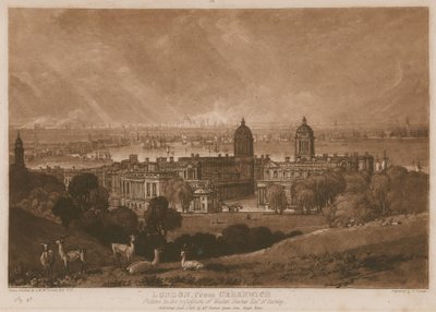 London från Greenwich; av Joseph Mallord William Turner