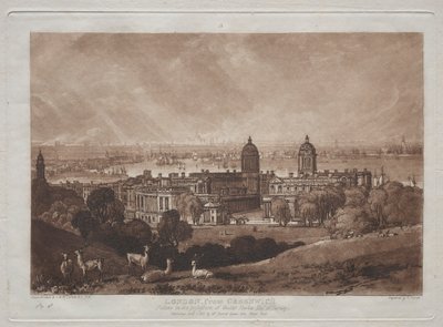 London från Greenwich. av Joseph Mallord William Turner