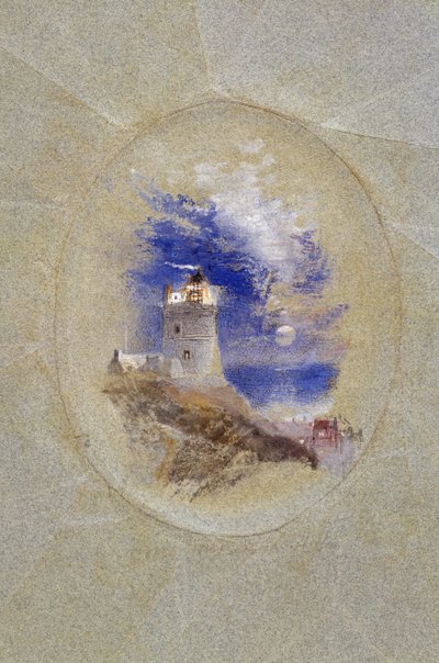 Lowestoffe fyr, ca 1827 (gouache på papper) av Joseph Mallord William Turner