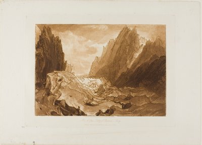 Mer de Glace, skylt 50 från Studieboken av Joseph Mallord William Turner