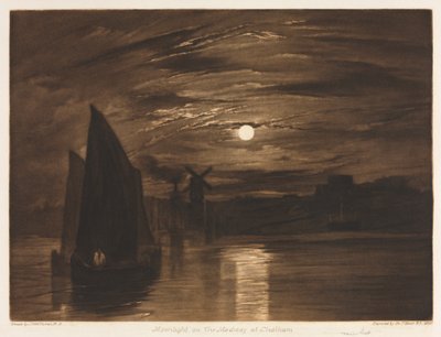 Moonlight on the Medway at Chatham, 1920. av Joseph Mallord William Turner