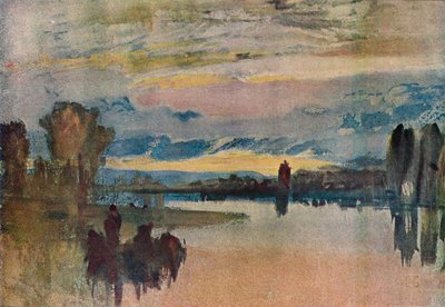On the Lake at Petworth - Evening, 1909 av Joseph Mallord William Turner