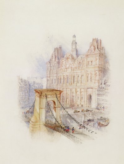 Paris: Hotel de Ville (akvarell, penna och rött bläck på vitt vävt papper) av Joseph Mallord William Turner