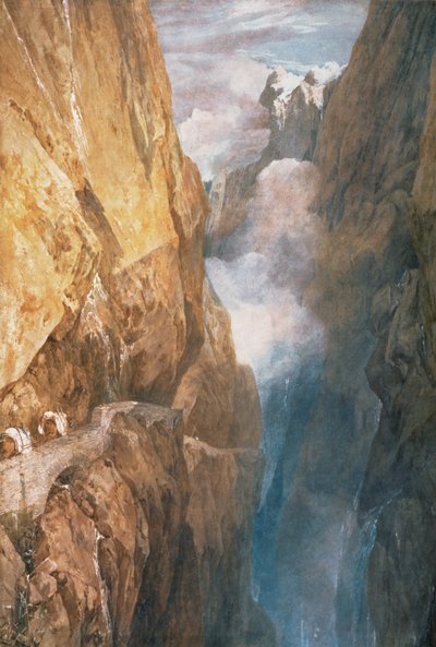 Passage av berget St. Gotthard från Devils Bridge, 1804 (wc på papper) av Joseph Mallord William Turner