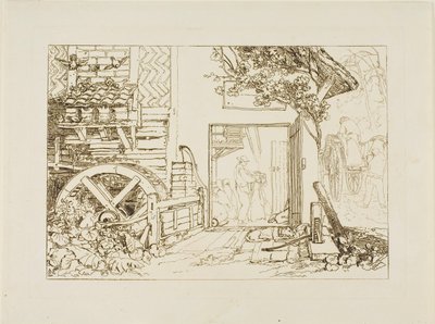 Pembury Mill, Kent, tallrik 12 från Liber Studiorum av Joseph Mallord William Turner