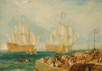 Plymouth Harbour: Bogsering in franska priser av Joseph Mallord William Turner