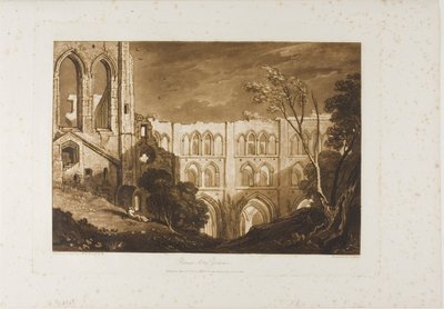 Rivaux Abbey, tallrik 51 från Liber Studiorum av Joseph Mallord William Turner