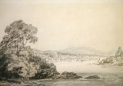 River Scene (penna, bläck och tvätt på papper) av Joseph Mallord William Turner