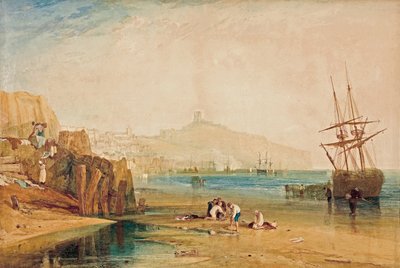 Scarborough, morgon, pojkar som fångar krabbor, ca. 1810 av Joseph Mallord William Turner