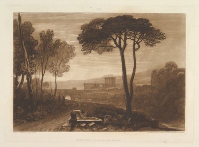 Scen i Campagna Liber Studiorum, del VIII, skylt 38, 1 februari 1812 av Joseph Mallord William Turner