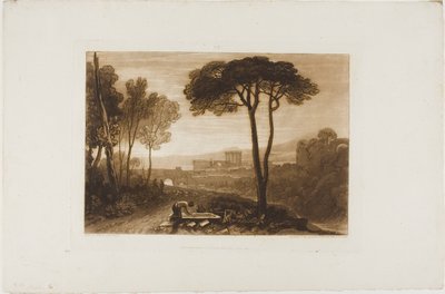Scen i Campagna, skylt 38 från Studieboken av Joseph Mallord William Turner
