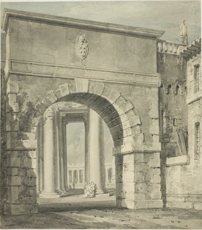 Peterskyrkan sedd genom Porta Angelica av Joseph Mallord William Turner
