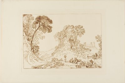 Jupitertemplet på ön Aegina, plansch 77 från Liber Studiorum av Joseph Mallord William Turner