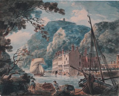 Avon Gorge i Bristol med Old Hot Wells House, ca. 1792 (grafit, akvarell, penna och brunt bläck) av Joseph Mallord William Turner