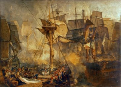 Slaget vid Trafalgar / av Turner. av Joseph Mallord William Turner