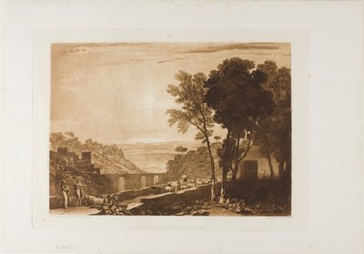 Bron och getter, skylt 43 från LIber Studiorum av Joseph Mallord William Turner