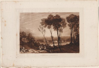 Bron på medeldistans, skylt 13 från Liber Studiorum av Joseph Mallord William Turner