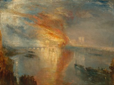 The Burning of the Houses of Lords and Commons, 16 oktober 1834, 1835. av Joseph Mallord William Turner