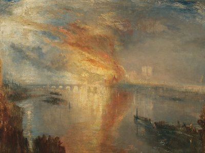 The Burning of the Houses of Lords and Commons, 16 oktober 1834, 1835 av Joseph Mallord William Turner