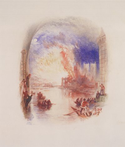 Bränningen av parlamentshusen av Joseph Mallord William Turner