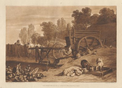 Bondgården med tuppen av Joseph Mallord William Turner