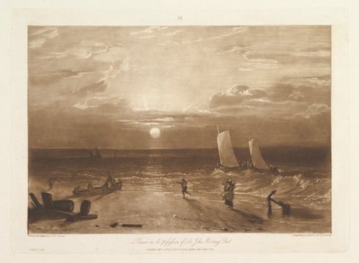 The Mildmay Sea-Piece Liber Studiorum, del VIII, skylt 40, 11 februari 1812. av Joseph Mallord William Turner
