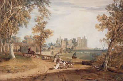 Nordvästfronten, Cassiobury, med hundar och jägare, av Joseph Mallord William Turner