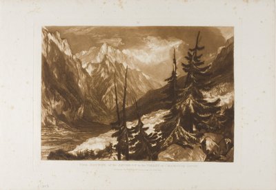 The Source of the Arveron, skylt 60 från Liber Studiorum av Joseph Mallord William Turner