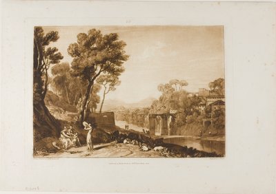 Kvinnan och tamburinen, tallrik 3 från Liber Studiorum av Joseph Mallord William Turner