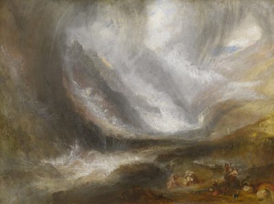Aostadalen: snöstorm, lavin och åskväder, 1836-37 av Joseph Mallord William Turner