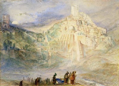 Wilderness A Engedi & Convent of Santa Saba (wc på papper) av Joseph Mallord William Turner
